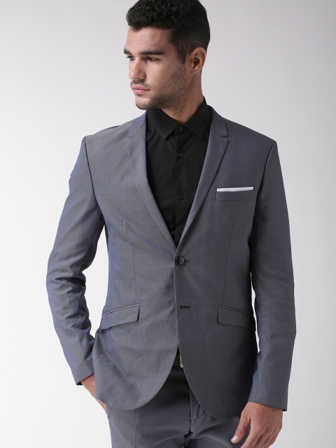 

SELECTED Identity Men Blue Self-Design Single-Breasted Formal Blazer