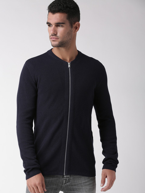 

SELECTED Men Navy Blue Solid Cardigan