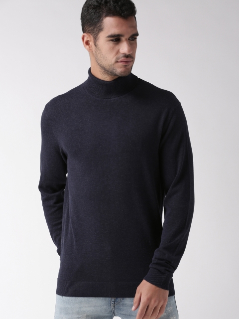 

SELECTED Men Navy Blue Solid Pullover