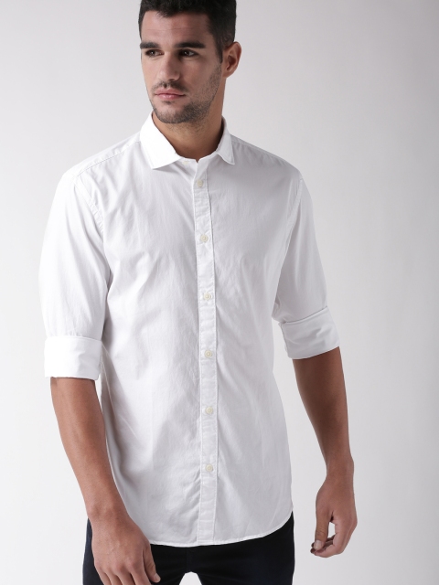 

SELECTED Men White Slim Fit Solid Casual Shirt