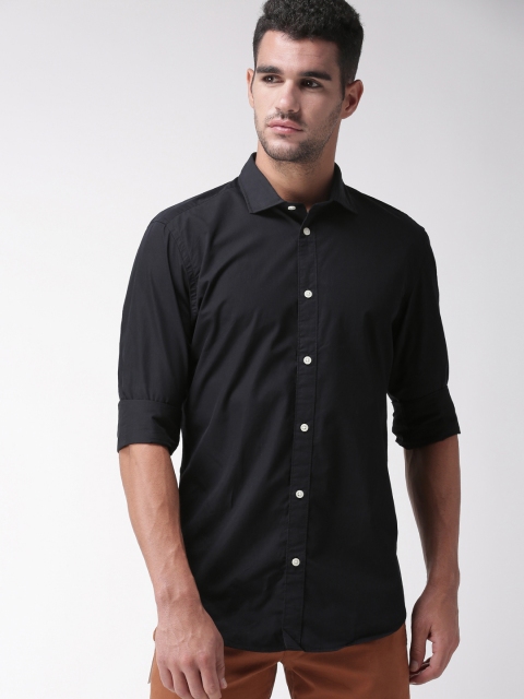 

SELECTED Men Black Slim Fit Solid Casual Shirt
