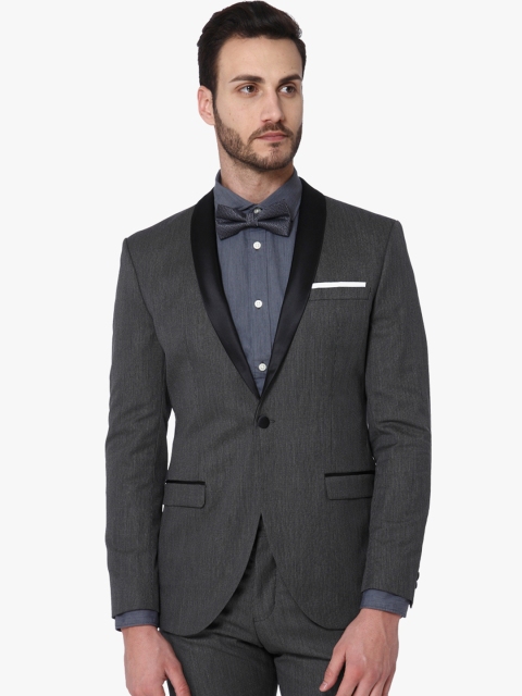 

SELECTED Identity Men Black Self-Design Single-Breasted Tuxedo