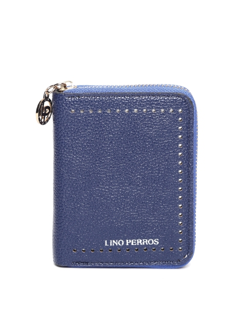 

Lisa Hayden for Lino Perros Women Navy Blue Textured Zip Around Wallet