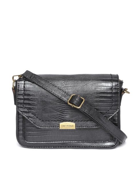 

Lisa Hayden For Lino Perros Black Snakeskin Texture Sling Bag
