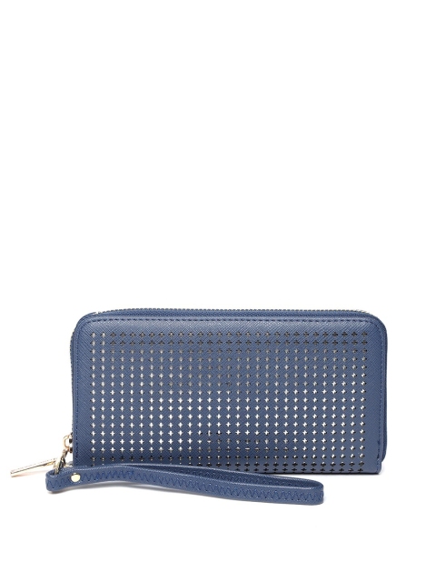 

Lisa Haydon for Lino Perros Women Navy Blue Solid Zip Around Wallet