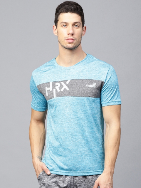 

HRX by Hrithik Roshan Men Blue Rapid Dry Round Neck T-shirt