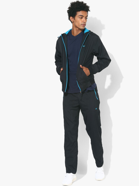 

Wildcraft Men Black Solid Pro Tracksuit