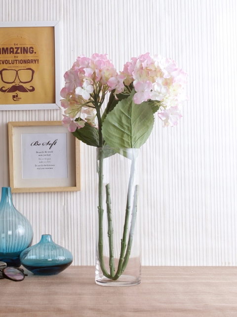 

Fourwalls Set of 2 Pink Hydrangea Flower Sticks without Vase
