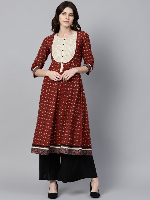 

Jaipur Kurti Women Red & Black Printed A-Line Kurta