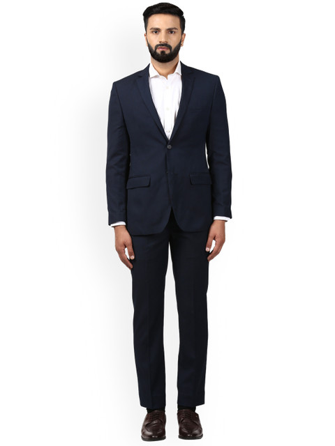 

Park Avenue Men Navy Blue Single-Breasted Formal Suits