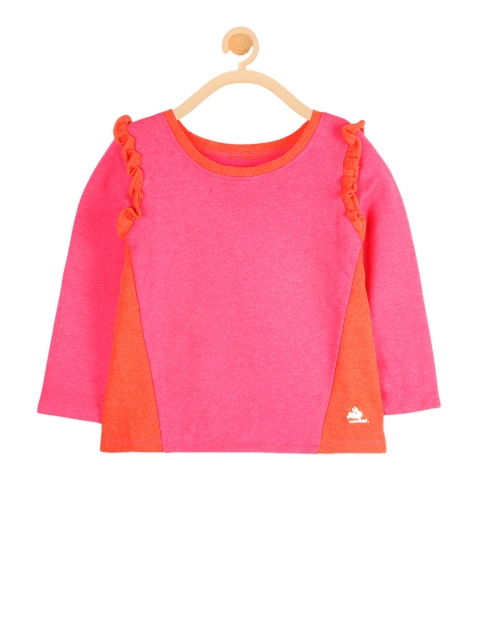 

Cherry Crumble Girls Pink & Orange Colourblocked Sweatshirt