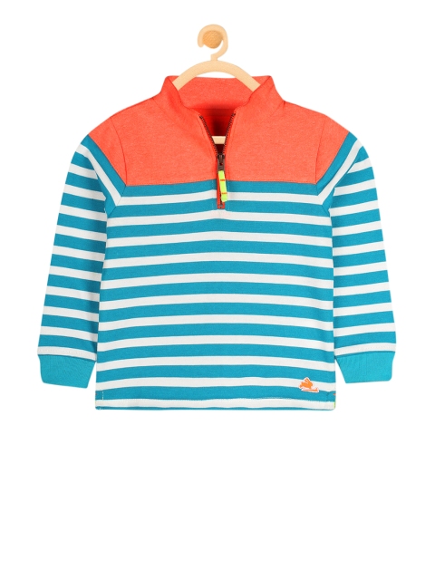

Cherry Crumble Unisex Blue & Orange Striped Sweatshirt