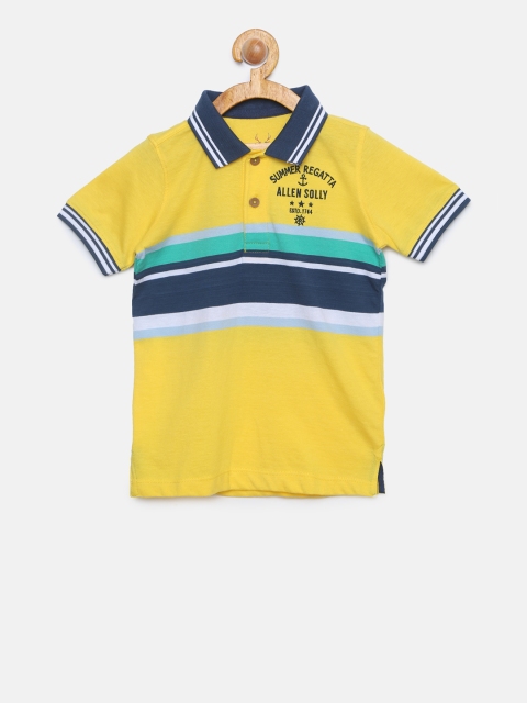 

Allen Solly Junior Boys Multi-Coloured Striped Polo Collar T-shirt