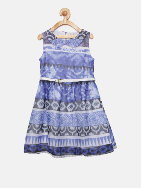 

Allen Solly Junior Girls Blue Printed Fit and Flare Dress