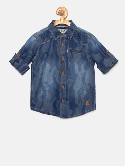 

Allen Solly Junior Boys Navy Blue Smart Regular Fit Printed Casual Shirt