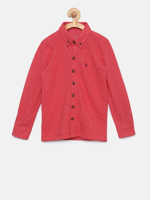 

Allen Solly Junior Boys Red Regular Fit Solid Casual Shirt