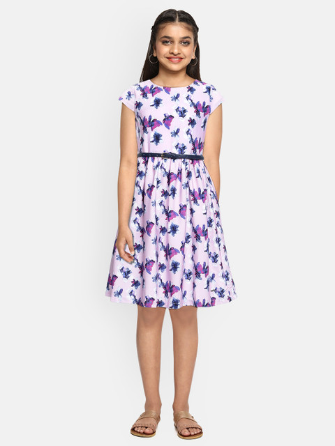 

Allen Solly Junior Girls Pink Printed Fit and Flare Dress
