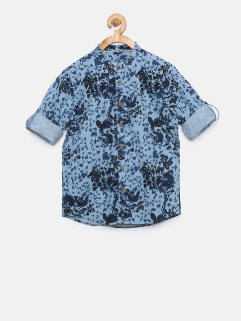 

Allen Solly Junior Boys Blue Regular Fit Printed Casual Shirt