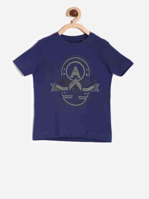 

Allen Solly Junior Boys Navy Blue Printed Round Neck T-shirt
