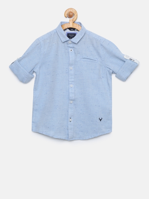 

Allen Solly Junior Boys Blue Regular Fit Solid Casual Shirt