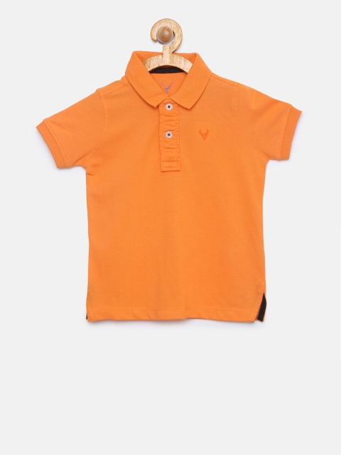 

Allen Solly Junior Boys Orange Solid Polo Collar T-shirt