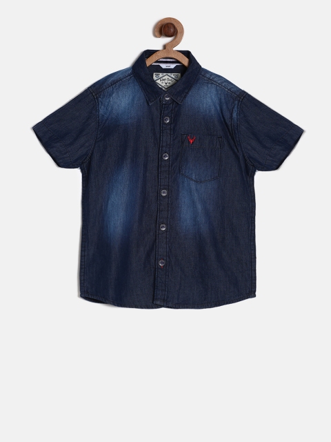 

Allen Solly Junior Boys Navy Blue Smart Regular Fit Faded Casual Shirt
