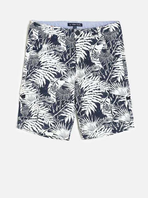 

Allen Solly Junior Boys Blue Printed Regular Fit Cargo Shorts