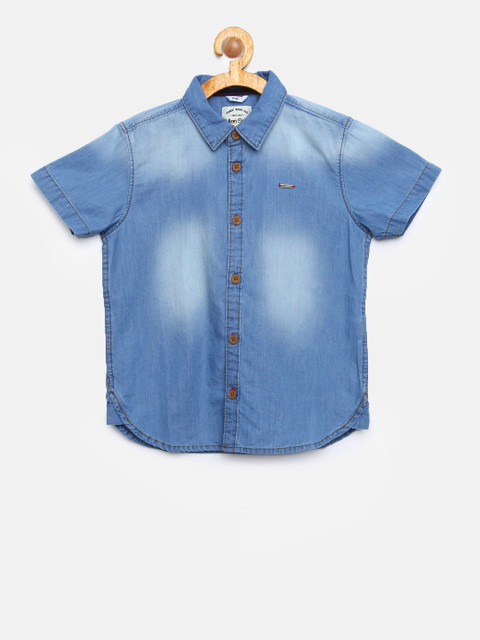 

Allen Solly Junior Boys Blue Slim Fit Faded Denim Casual Shirt