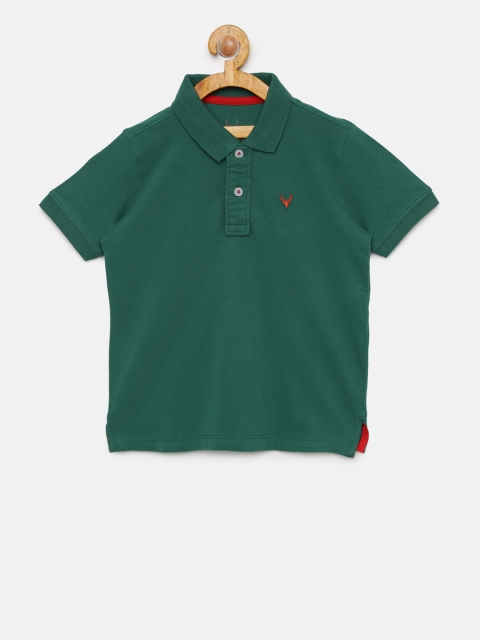 

Allen Solly Junior Boys Green Solid Polo Collar T-shirt