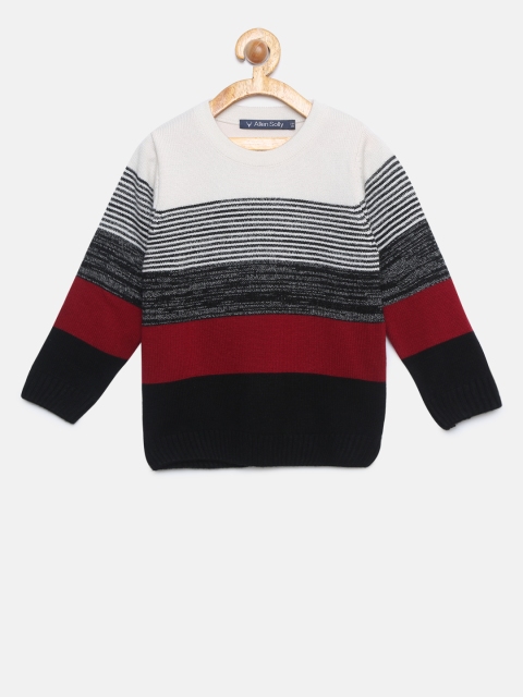

Allen Solly Junior Boys White & Black Striped Pullover