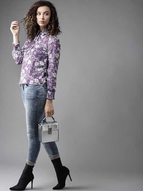 

Moda Rapido Women Purple Printed Top