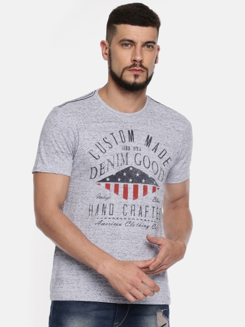 

IZOD Men Blue Printed Round Neck T-shirt