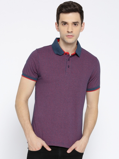 

IZOD Men Navy Blue & Red Printed Polo Collar T-shirt