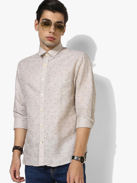 

IZOD Men Beige Printed Regular Fit Casual Shirt