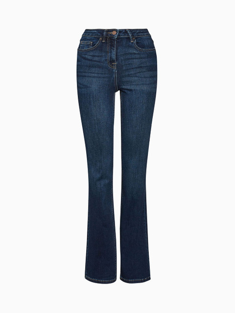 

next Women Blue Slim Fit Mid-Rise Clean Look Stretchable Jeans