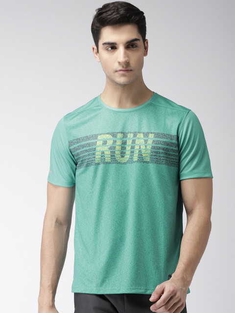

2GO Men Green Printed Round Neck Running T-shirt