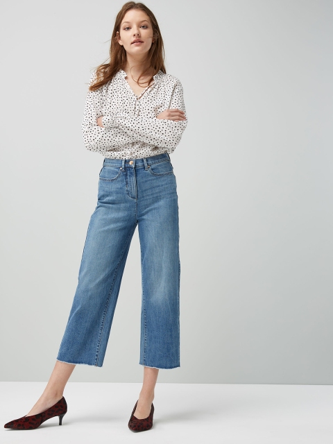 

next Women Blue Bootcut Mid-Rise Clean Look Stretchable Jeans