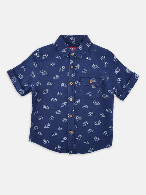 

CHALK by Pantaloons Boys Blue Regular Fit Printed Casual Shirt