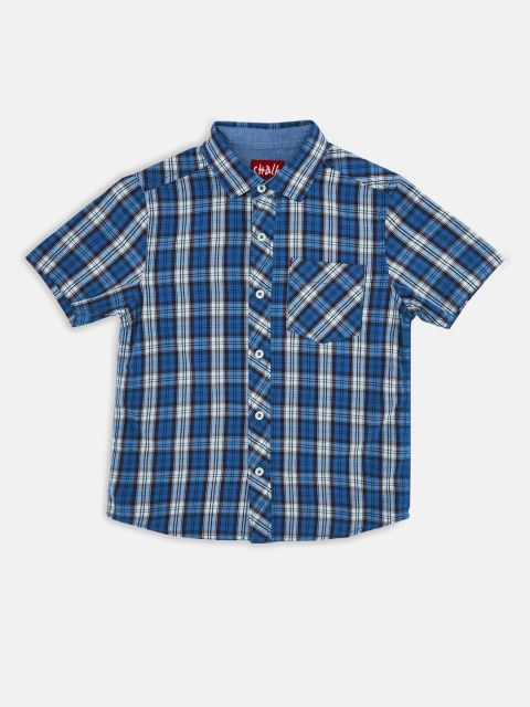 

CHALK by Pantaloons Boys Blue & Off-White Checked Casual Shirt