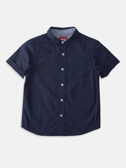 

CHALK by Pantaloons Boys Navy Blue Solid Casual Shirt