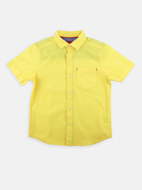 

CHALK by Pantaloons Boys Yellow Solid Casual Shirt