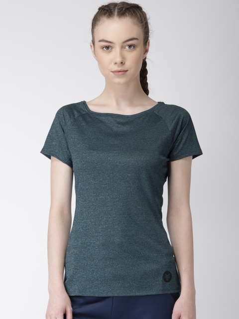 

2GO Women Blue Solid Training T-shirt