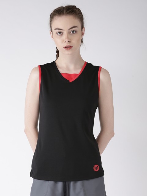 

2GO Women Black Solid GO-DRY Regular Top