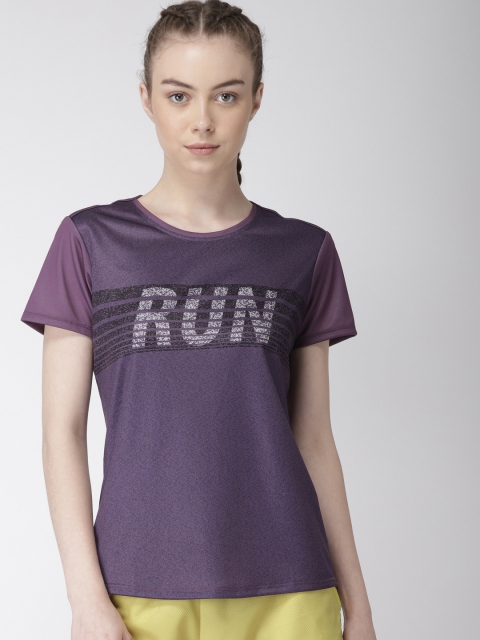 

2GO Women Purple Printed Running GO-DRY T-shirt