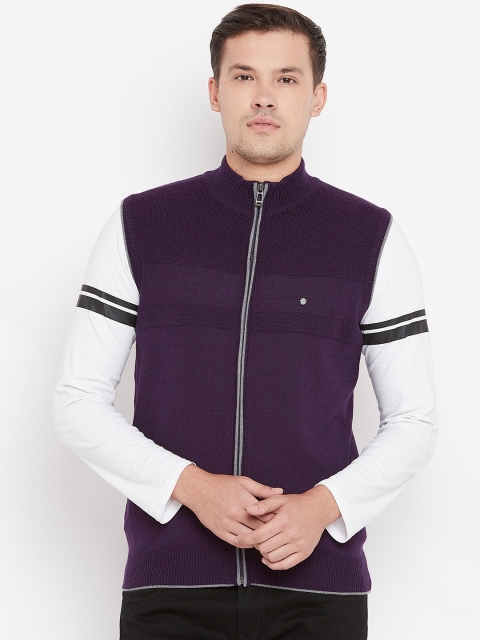 

Blackberrys Men Purple Solid Cardigan