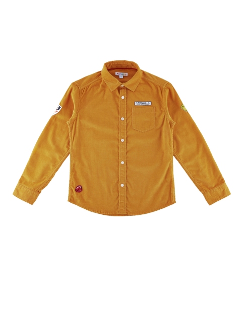 

POPPERS by Pantaloons Boys Mustard Regular Fit Solid Casual Shirt