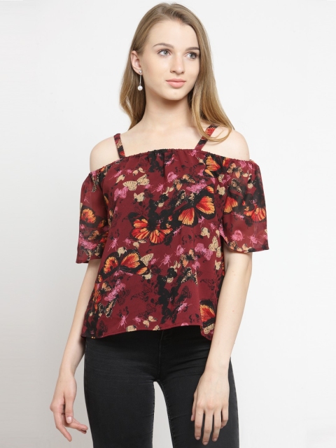 

Color Cocktail Women Maroon Printed Top