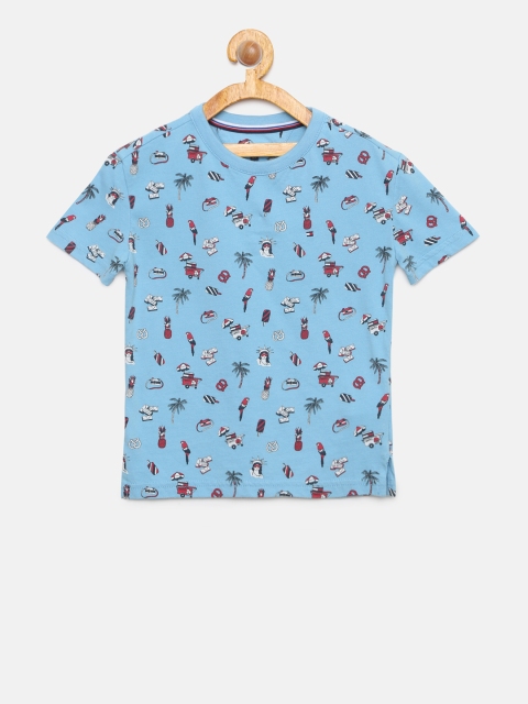 

Tommy Hilfiger Boys Blue Printed T-shirt