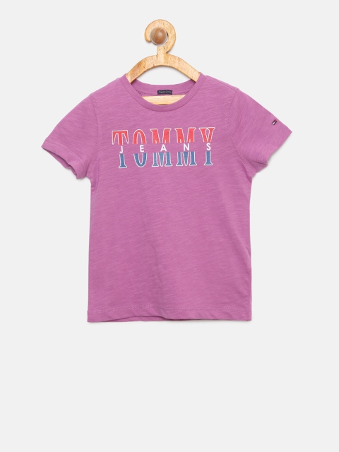 

Tommy Hilfiger Boys Purple Printed Round Neck T-shirt