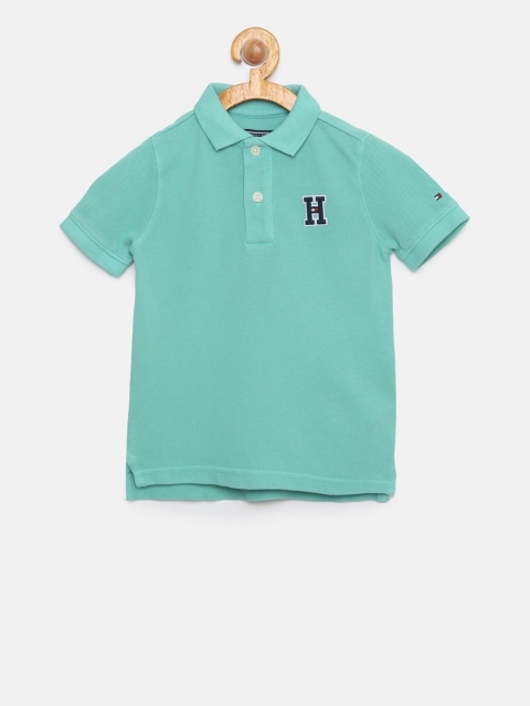 

Tommy Hilfiger Boys Blue Solid Polo Collar T-shirt